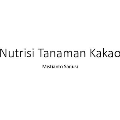 Nutrisi Tanaman Kakao Pdf Pdf Documents Community Sharing