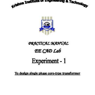Exp 1 Mannual Transformer [PDF] | Documents Community Sharing
