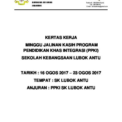 Kertas Kerja Minggu Jalinan Kasih Program Pendidikan Khas Integrasi ...